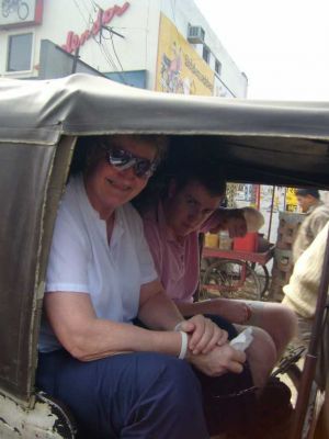 Caroline and Neal on the Rickshaw